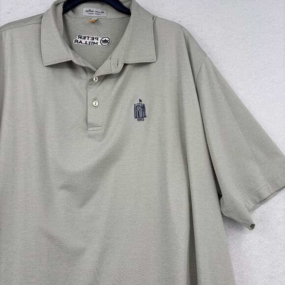 Peter Millar Golf Polo Shirt Mens XXL Gray Summer Comfort Short Sleeve Neutral - Picture 4 of 12